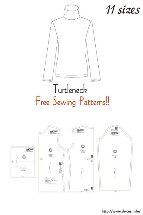 Turtleneck Free Sewing Patterns Shirt Sewing Pattern Sewing Patterns