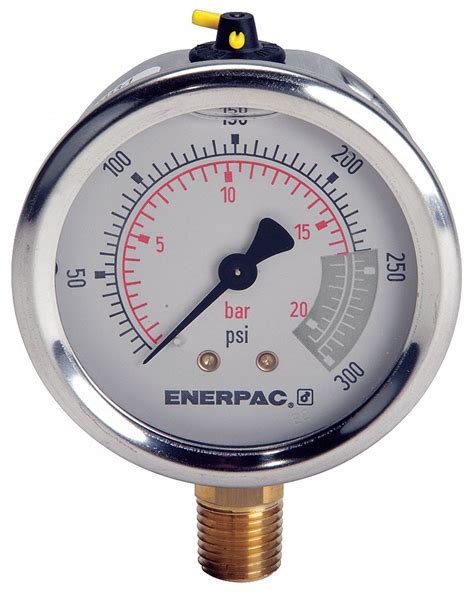 Enerpac Pressure Gauge 0 To 300 Psi Range 14 In Fnpt 150 Gauge
