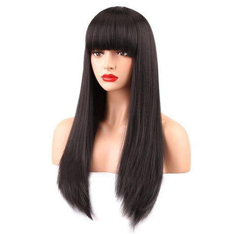 Full Bang Long Straight Synthetic Wig Synthetic Wigs Wigs With Bangs