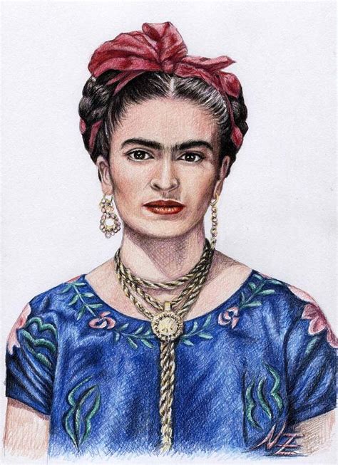 She painted using vibrant colors in a style that was influenced by indigenous cultures of. Hommage Frida Kahlo Drawing by Nicole Zeug