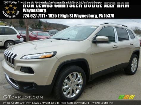 Cashmere Pearl 2015 Jeep Cherokee Limited 4x4 Blacklight Frost