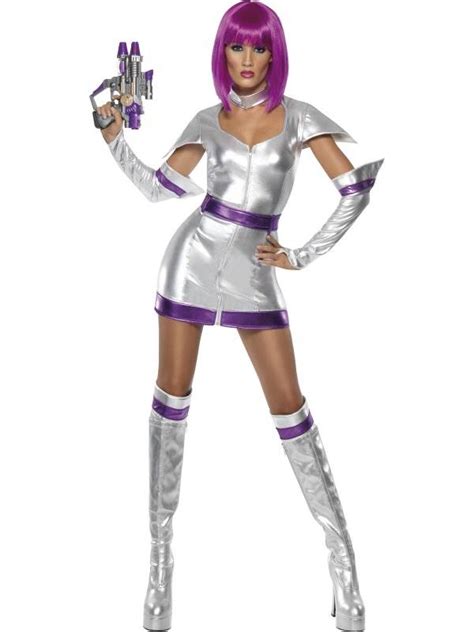 Ladies Fever Space Cadet Costume Sexy Silver Astronaut Sci Fi Fancy
