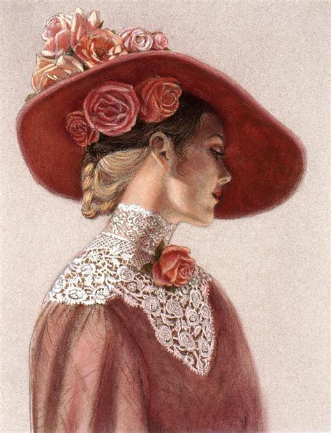 Victorian Lady In A Rose Hat Painting By Sue Halstenberg