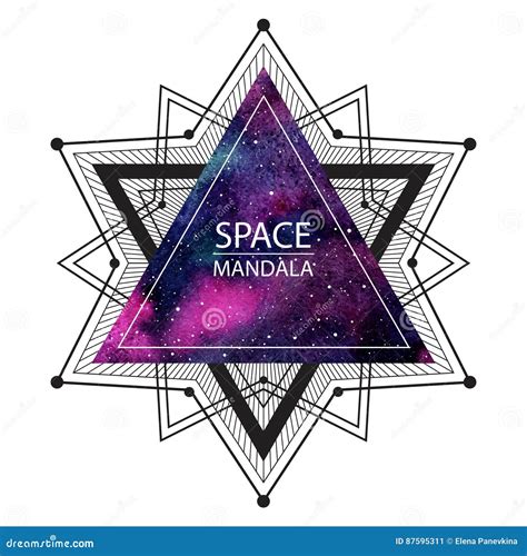 Space Mandala Illustration Or Cosmic Background Stock Vector