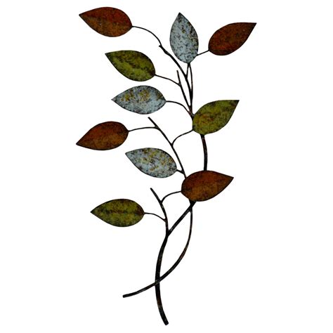 Metal Leaves 2 Pack Multicolor Wall Decor At Home