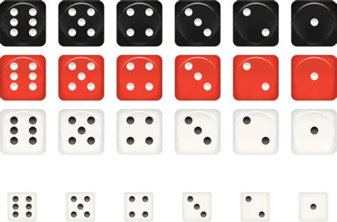 Dice In Different Variations Of Size And Color Stock Illustration