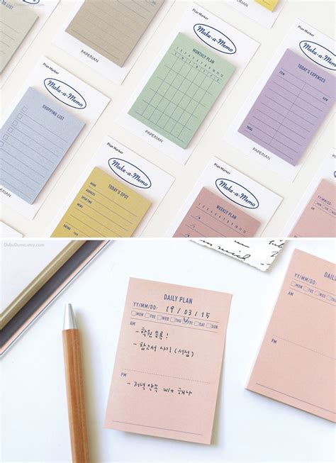 Plan Marker Sticky Notes 8Types Daily Checklist Colorful Etsy