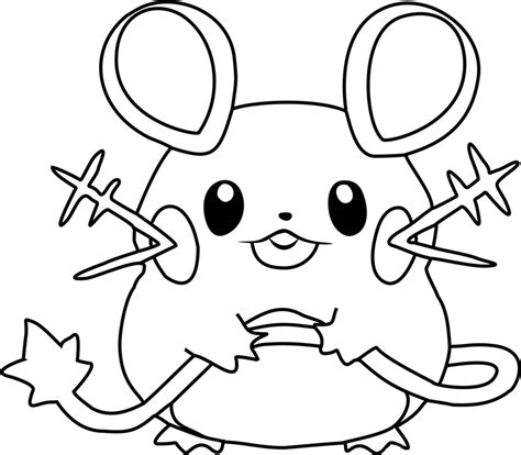 Cute Dedenne Pokemon Coloring Page Free Printable Coloring Pages For Kids