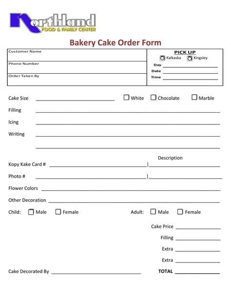 Free 15 Cake Order Forms In Excel Pdf Ms Word