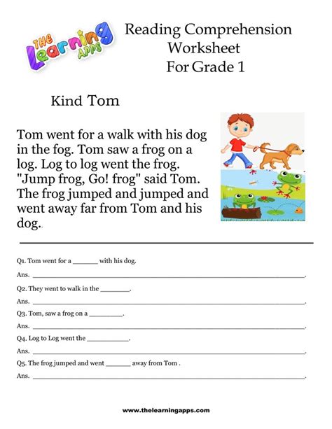 1st Grade Reading Comprehension Worksheets Reading Comprehension