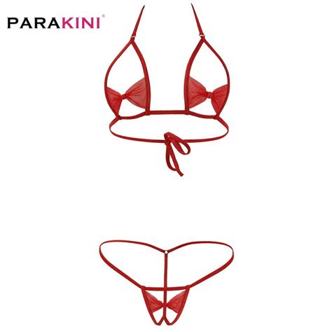 PARAKINI New Exotic Bowknot Micro Bikini Cutout Women Sunbath G String Swimsuit Mini