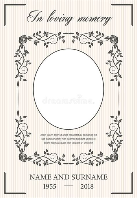 Obituary Or Memorial Plaque Art Deco Stock Vector Illustration Of Leaves Decoration 35886395