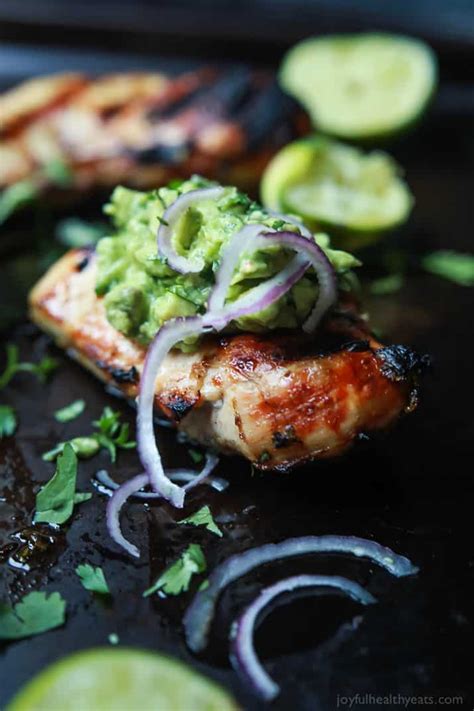 When grilling the chicken, also grill the mango. Cilantro Lime Chicken with Avocado Salsa | Easy Healthy ...