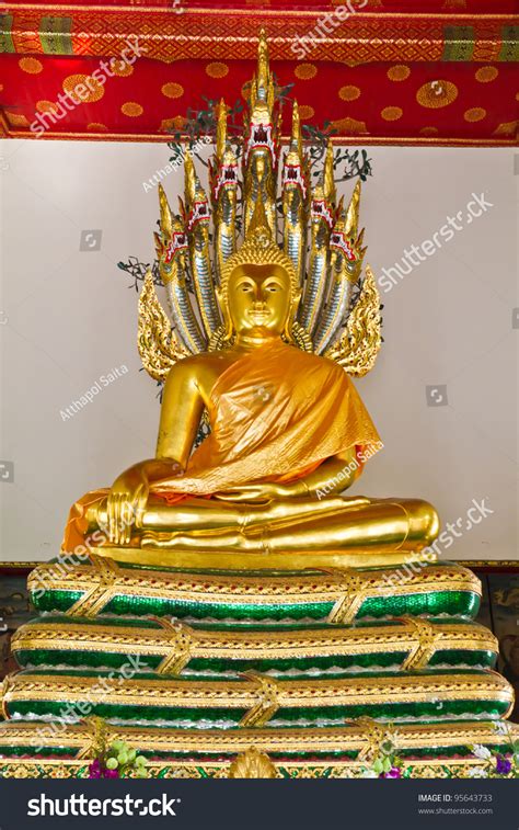 Buddha Statue Covered By Seven Naga Stock Photo 95643733 Shutterstock