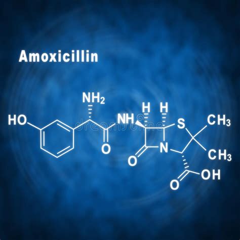 Amoxicillin Antibiotic Drug Structural Chemical Formula Stock