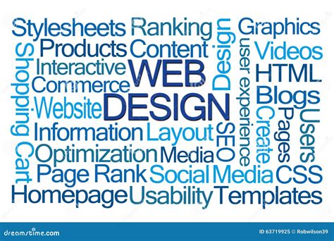 Web Design Word Cloud Stock Image Image Of Layout Usability 63719925