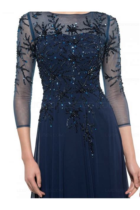 Looking your best for your online shopping for long sleeve wedding dress from a great selection of clothing & accessories at incredibly competitive prices with guaranteed quality. Long Navy Blue 3/4 Length Sleeves Beaded Chiffon Mother of ...