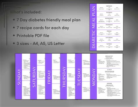 7 Day Diabetic Meal Plan With Recipes Pdf Printable Diabetic Weekly
