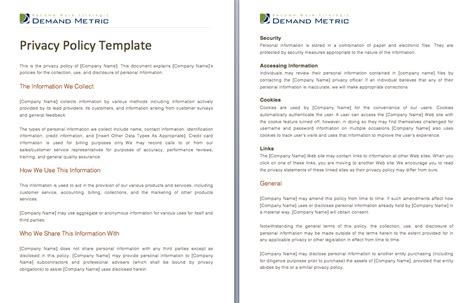 All you have to do is fill up the blank spaces on the right and we will create help you create your own personalized privacy policy template for your business. Privacy Policy Template - A template to assist you with ...