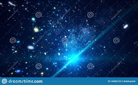 Abstract Cosmic Space With Bright Stars Animation Moving