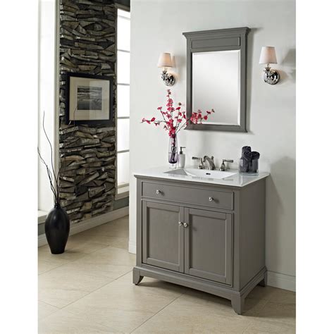 Small, floating, with drawers, timber, modern, vintage, rustic, white, hamptons style. Fairmont Designs 36" Smithfield Vanity - Medium Gray ...