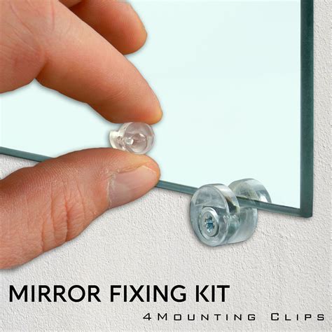 4 Mirror Wall Hanging Mounting Fixing Kit Frameless Plastic Mirror Wall