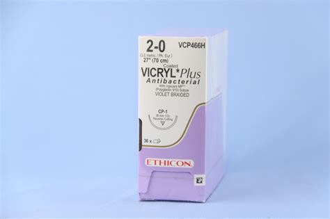 Ethicon Suture Vcp466h 2 0 Vicryl Plus Antibacterial Violet 27 Cp