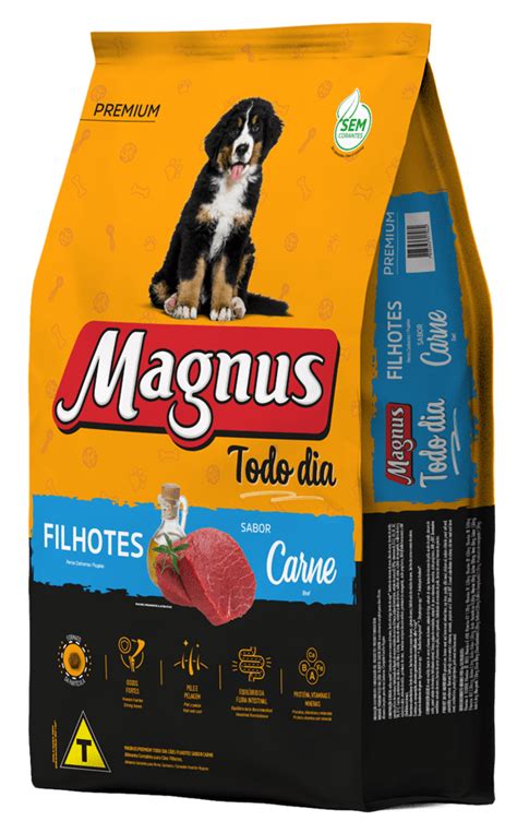 Magnus Premium Cães Todo Dia Filhotes Sabor Carne Adimax Alimentos para cães e gatos
