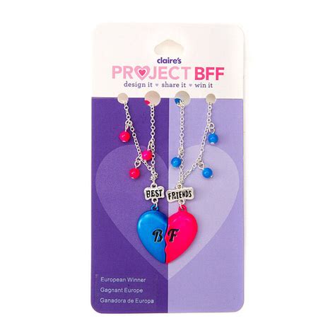 Project Bff Best Friends Heart Pendant Necklaces Claires Us