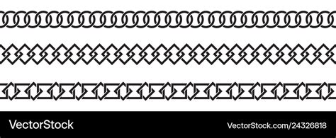 Geometric Border Set Line Art Royalty Free Vector Image