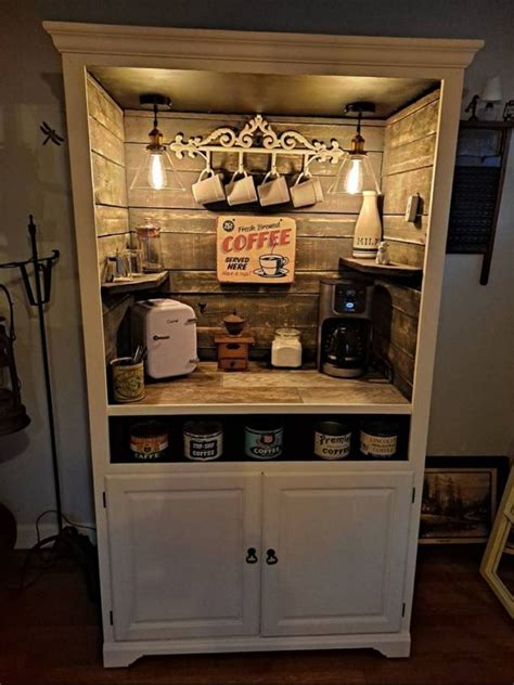 Kitchen Coffee Cabinet Diy In 2021 Diy Coffee Bar Coffee Bar Station