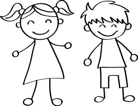 Dibujos de niños - Dibujos de niñas para colorear - Dibujos fáciles de