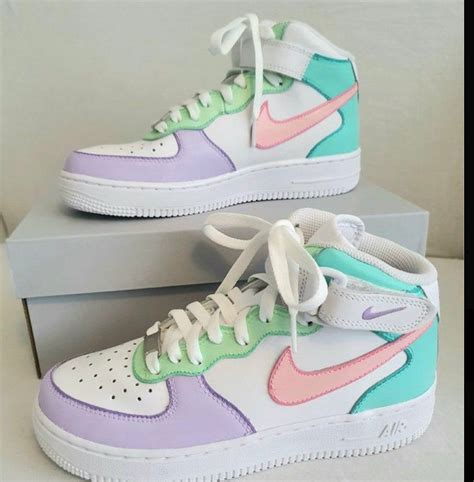 Customizable Pastel Air Force Ones Mids Hand Painted Air Force Ones