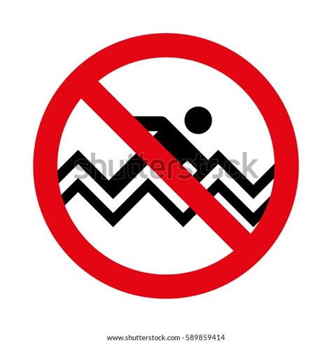 No Swim Swimming Forbidden Sign Stock Illustration 589859414 Shutterstock