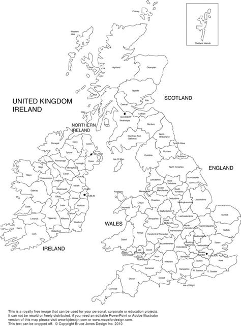 Printable Blank Uk United Kingdom Outline Maps Royalty Free With