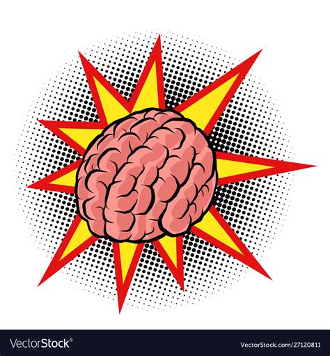 Brain Explosion Intelligence Human Royalty Free Vector Image