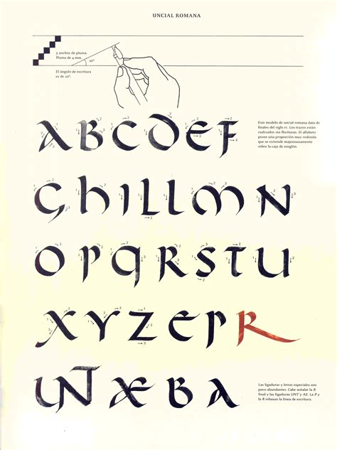 Caligrafía Uncial Romana Lettering Alphabet Calligraphy Writing