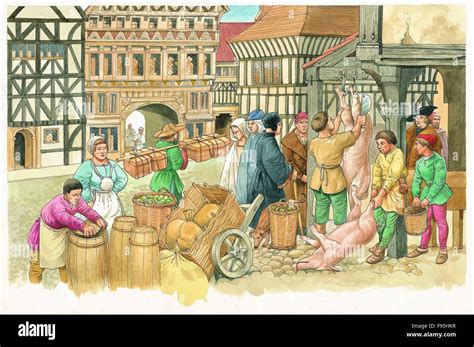 Everday life in Medieval Europe Stock Photo - Alamy