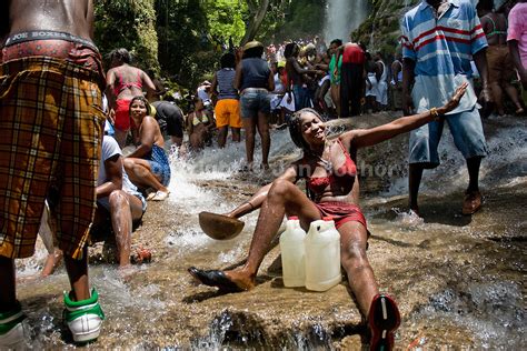Voodoo And Catholic Ritual Under A Waterfall In Haiti Jan Sochor