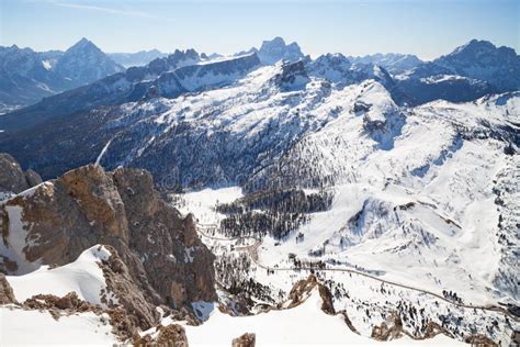 Dolomites Italy View From Mountain Lagazuoi Nearby Cortina D