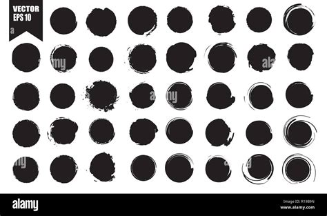 Set Of Vector Black Circles Black Spots On White Background Isolated