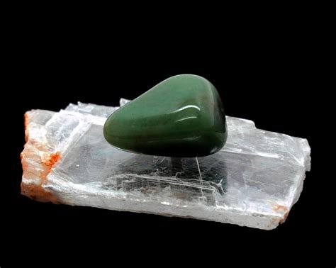 Polished Green Aventurine Stone Selenite Crystal Slab Healing