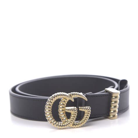 Gucci Calfskin Torchon Double G 30mm Belt 75 30 Black 649818 Fashionphile