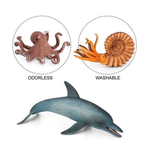 Volnau 9pcs Pacific Ocean Animal Figurines Sea Creature Toys Sea Shark