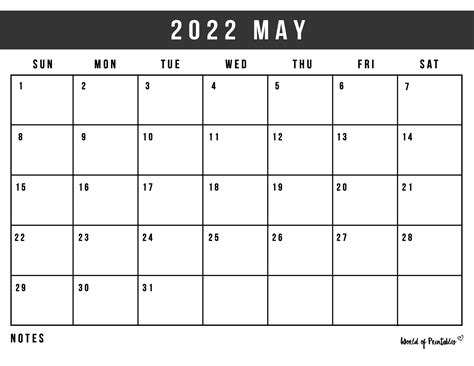 Free Printable May 2022 Calendars World Of Printables