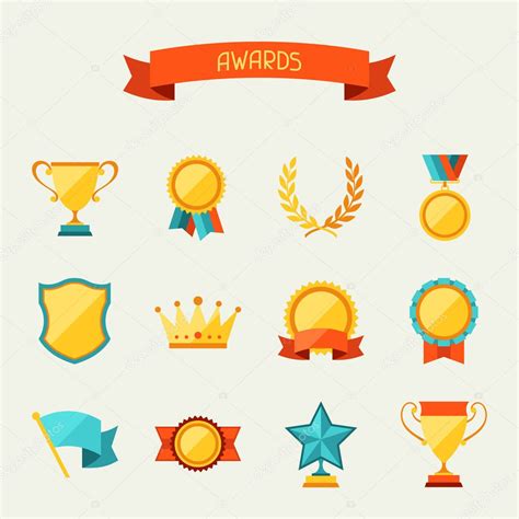 Trophy And Awards Icons Set — Stock Vector © Incomible 32532995