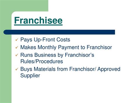 PPT - Definition of a Franchise PowerPoint Presentation, free download ...