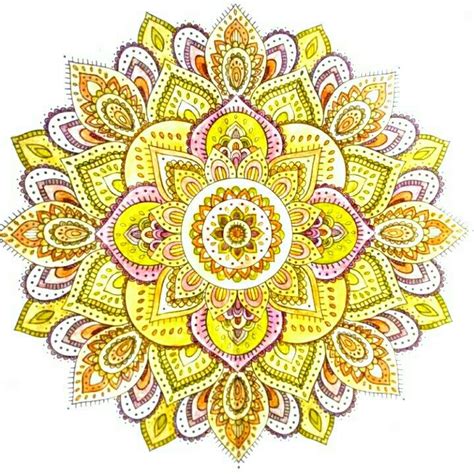 Yellow Mandala Design Mandala Drawings