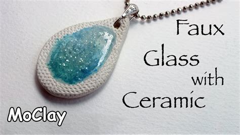 Faux Ceramic Pendant With Fused Glass Polymer Clay Tutorial Youtube