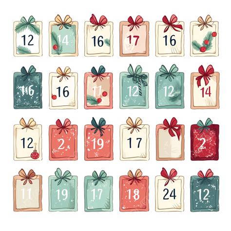 Christmas Advent Calendar Hand Drawn Cards Is A December Countdown
